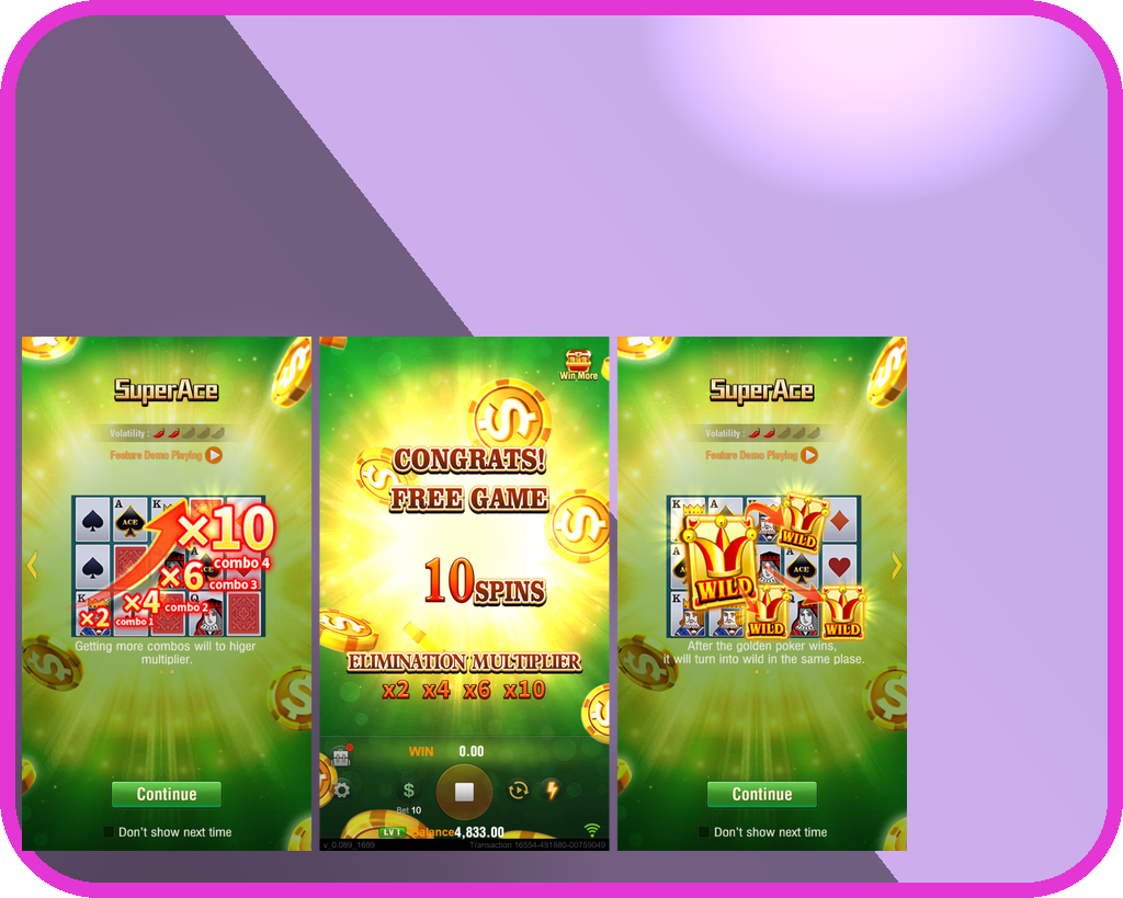Super Ace · Tampilan Layar Aplikasi 777W